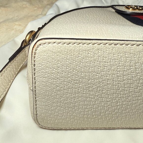 Gucci Cream Crossbody Bag with Red and Blue Stripe - Picture 10 of 11